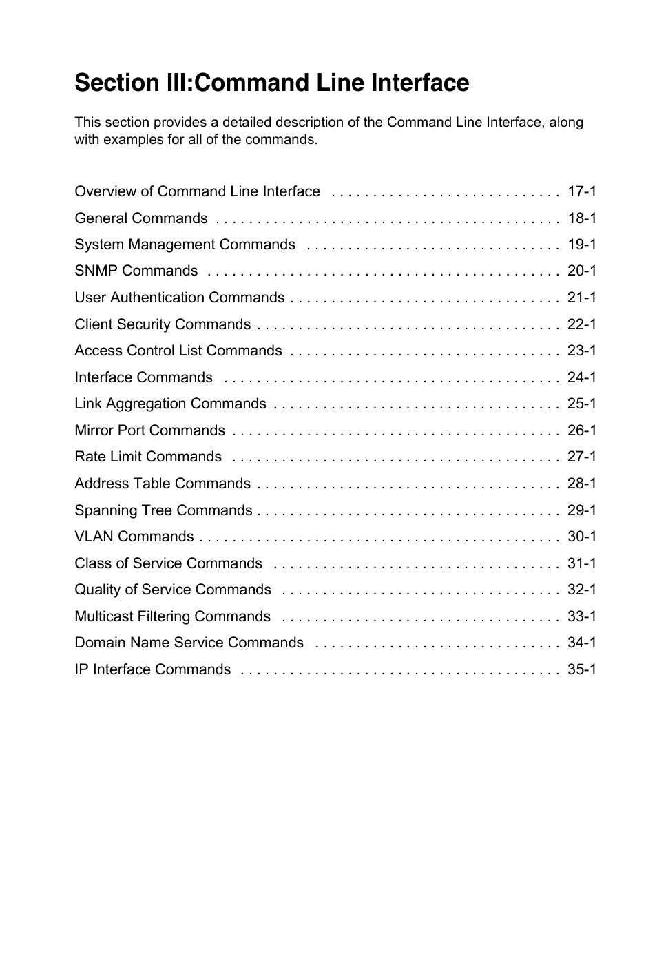 Section iii: command line interface | Edge Products ES3528-WDM User Manual | Page 259 / 556