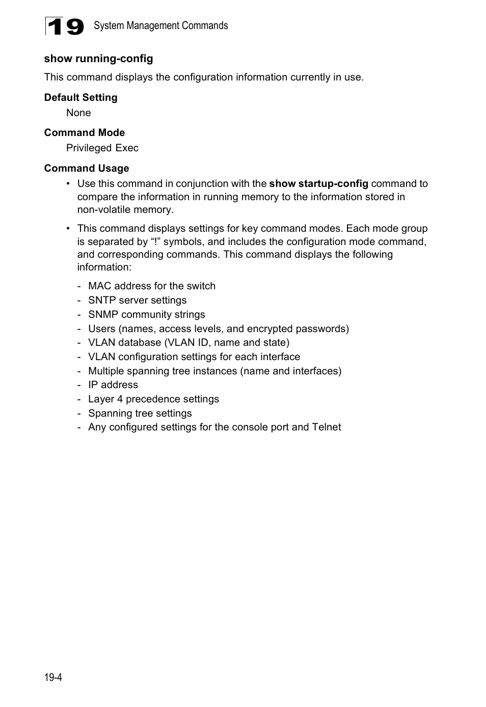 Show running-config | Edge Products ES3528-WDM User Manual | Page 282 / 556