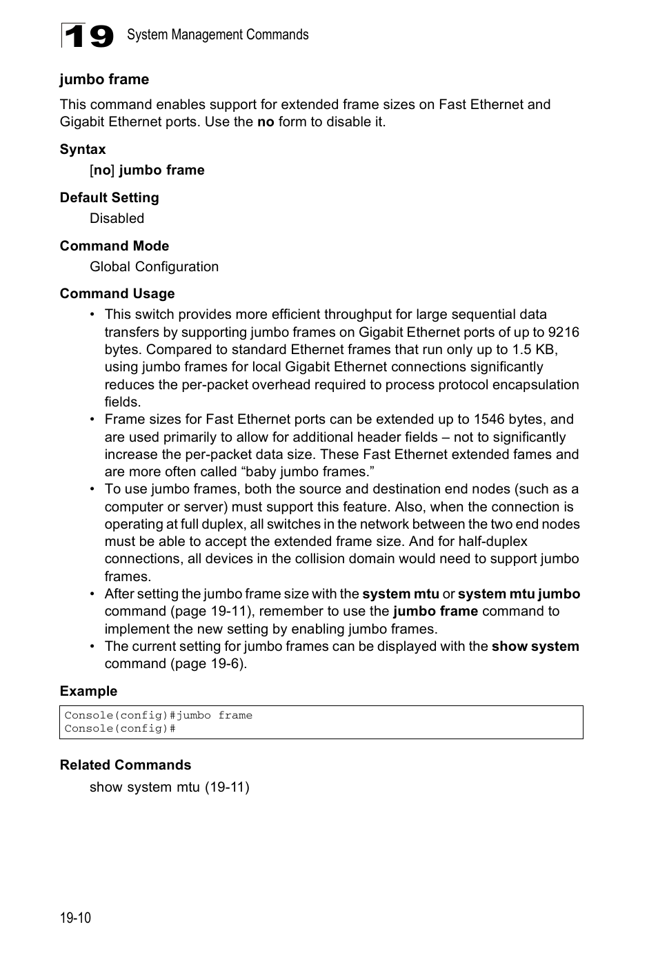 Jumbo frame | Edge Products ES3528-WDM User Manual | Page 288 / 556