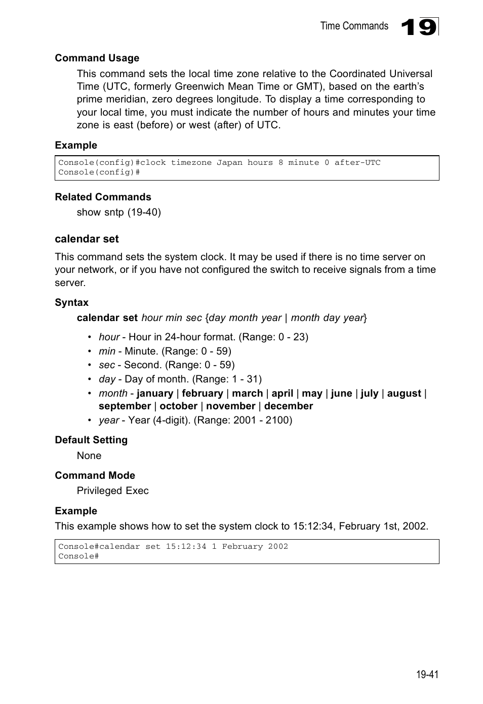 Calendar set | Edge Products ES3528-WDM User Manual | Page 319 / 556