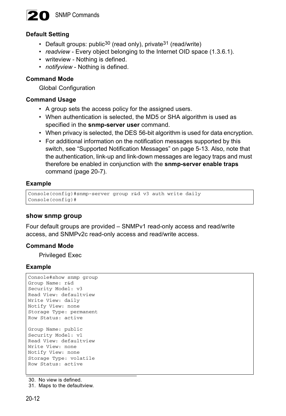 Show snmp group | Edge Products ES3528-WDM User Manual | Page 332 / 556