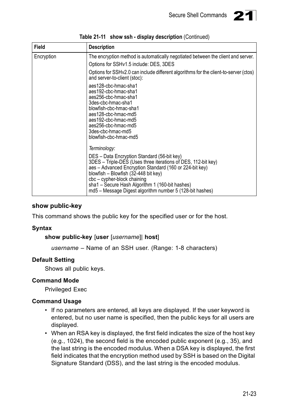 Show public-key | Edge Products ES3528-WDM User Manual | Page 359 / 556
