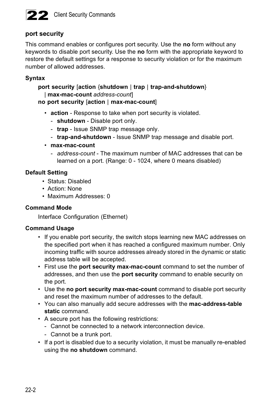 Port security | Edge Products ES3528-WDM User Manual | Page 372 / 556