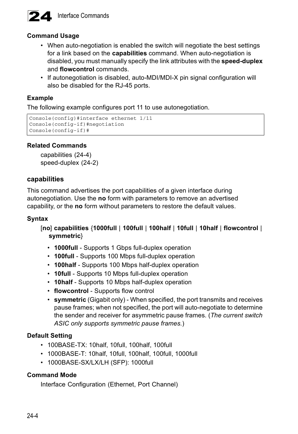 Capabilities, Capabilities 24-4 | Edge Products ES3528-WDM User Manual | Page 408 / 556