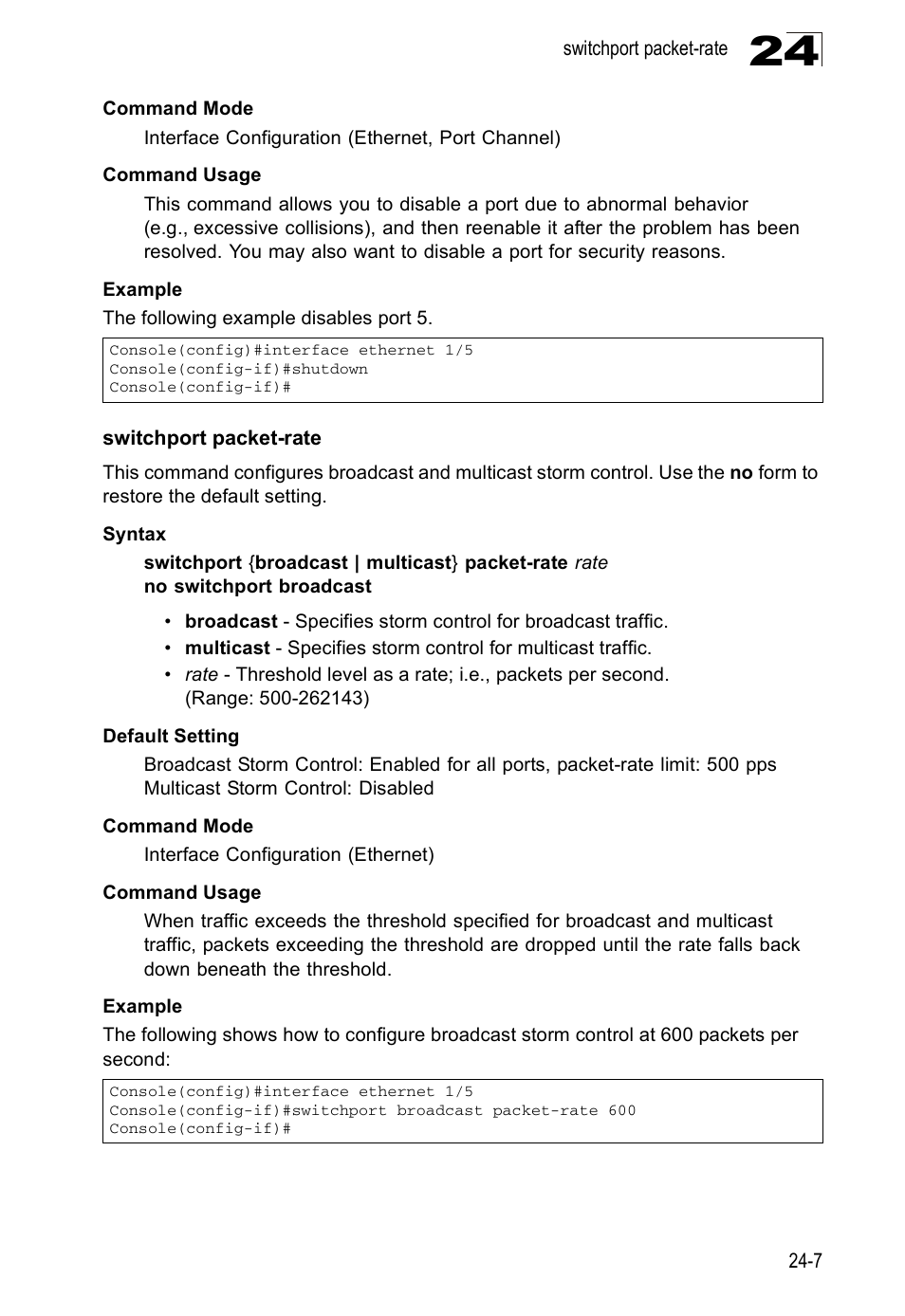 Switchport packet-rate | Edge Products ES3528-WDM User Manual | Page 411 / 556