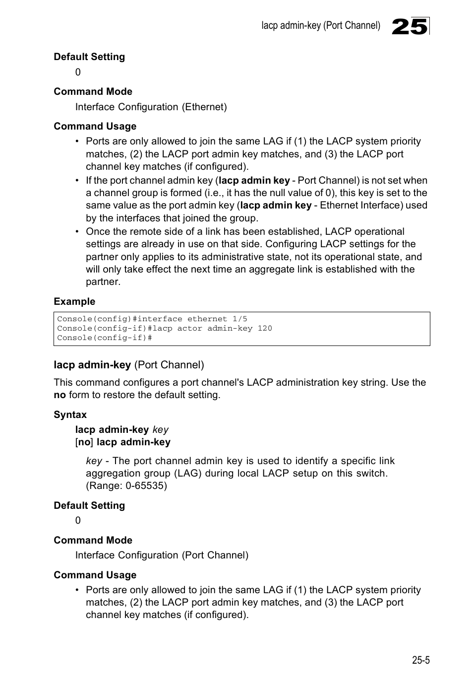 Lacp admin-key (port channel) | Edge Products ES3528-WDM User Manual | Page 421 / 556