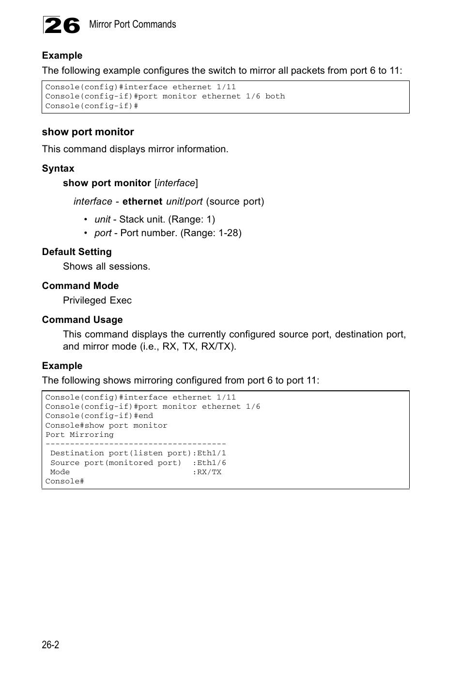 Show port monitor | Edge Products ES3528-WDM User Manual | Page 428 / 556