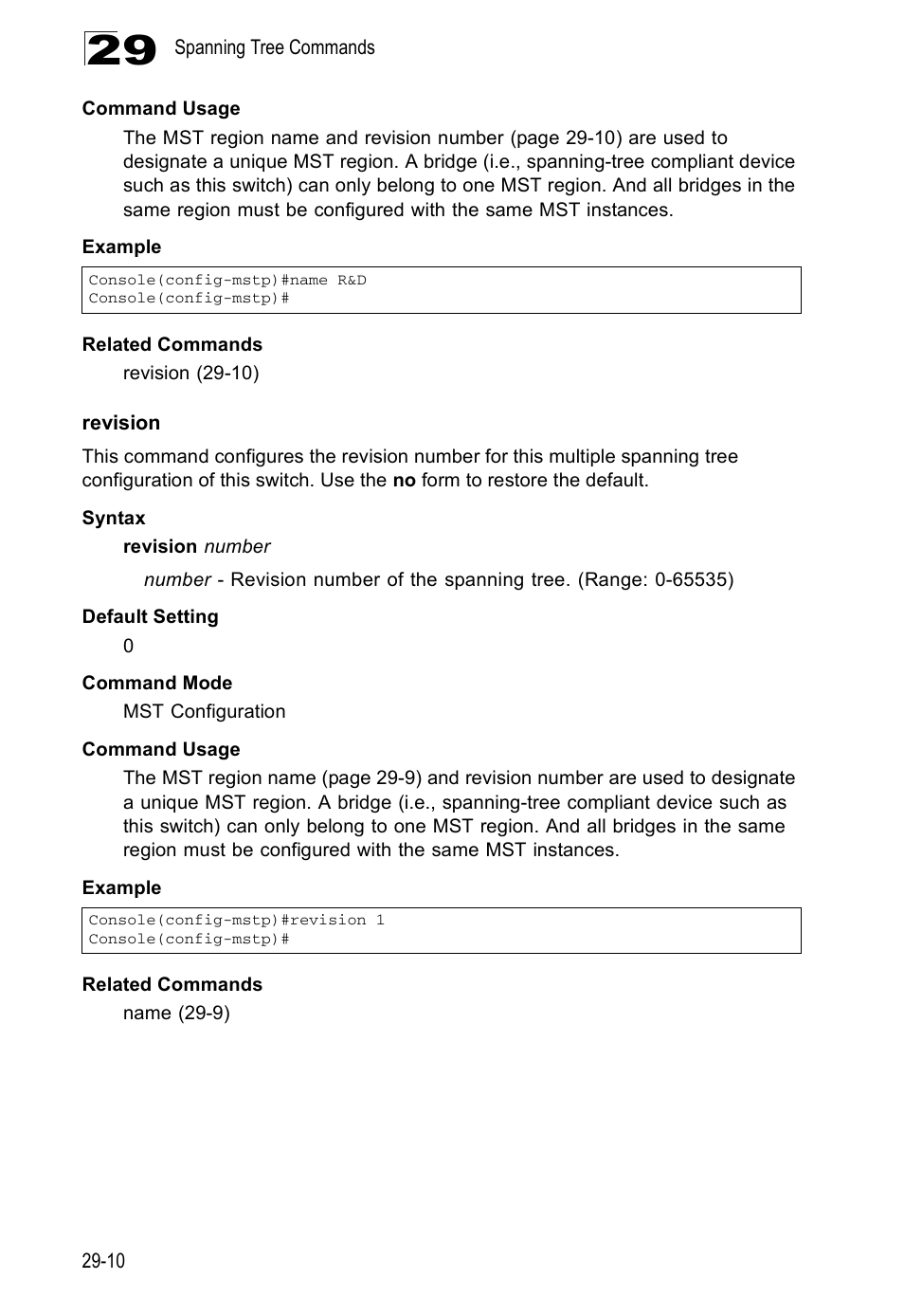Revision, Revision 29-10, Revision (29-10) | Edge Products ES3528-WDM User Manual | Page 446 / 556