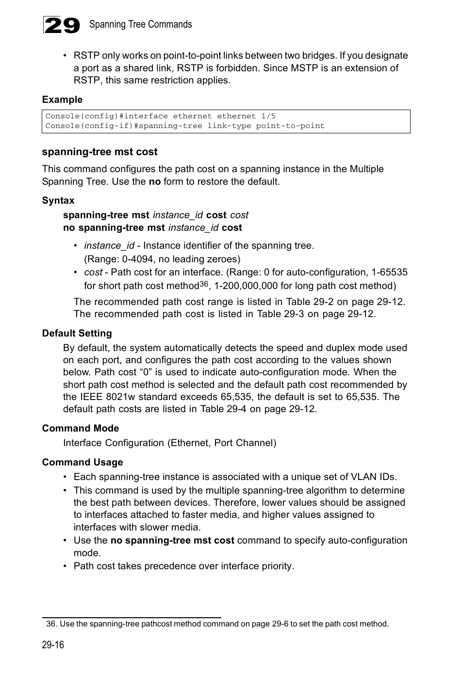 Spanning-tree mst cost | Edge Products ES3528-WDM User Manual | Page 452 / 556