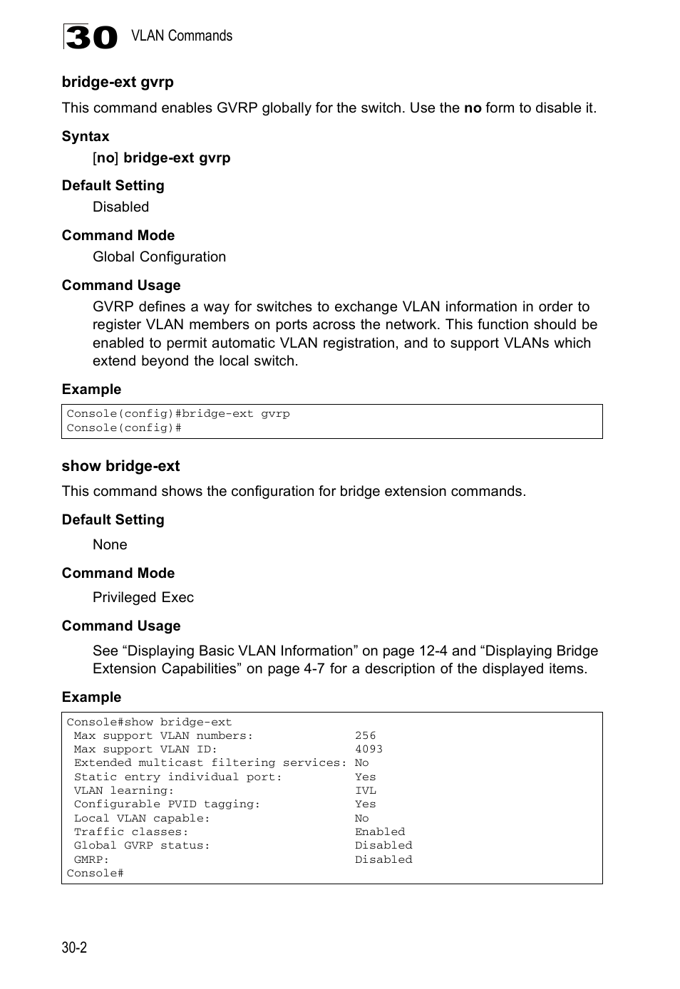 Bridge-ext gvrp, Show bridge-ext | Edge Products ES3528-WDM User Manual | Page 458 / 556