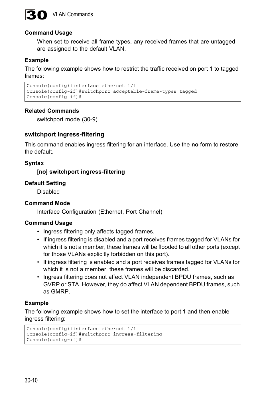 Switchport ingress-filtering | Edge Products ES3528-WDM User Manual | Page 466 / 556