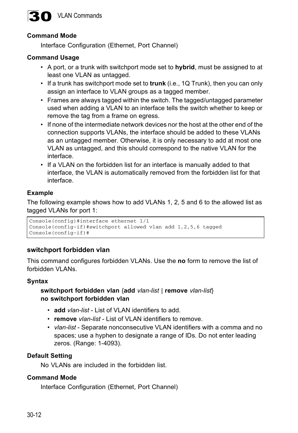 Switchport forbidden vlan | Edge Products ES3528-WDM User Manual | Page 468 / 556