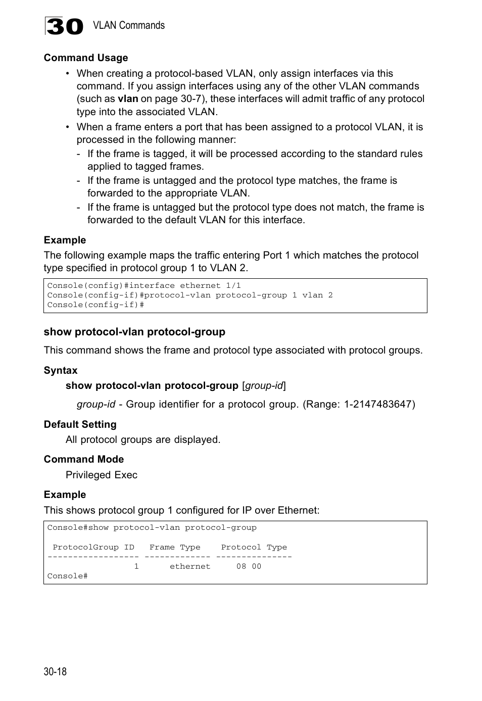 Show protocol-vlan protocol-group | Edge Products ES3528-WDM User Manual | Page 474 / 556