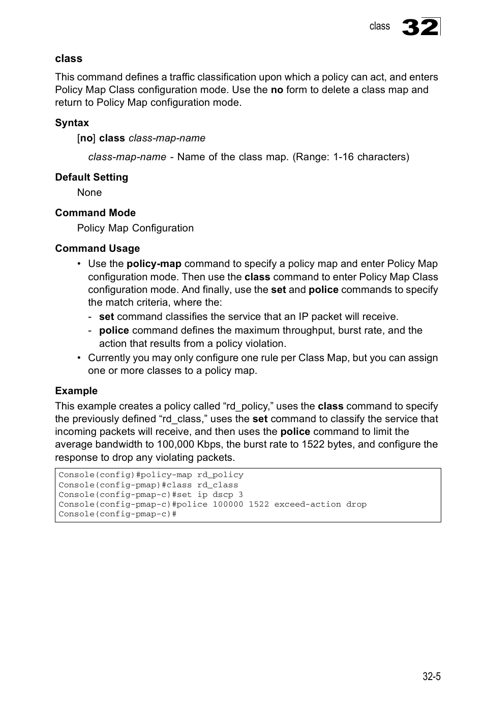 Class, Class 32-5 | Edge Products ES3528-WDM User Manual | Page 499 / 556