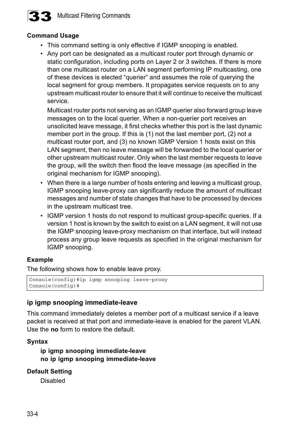 Ip igmp snooping immediate-leave | Edge Products ES3528-WDM User Manual | Page 508 / 556