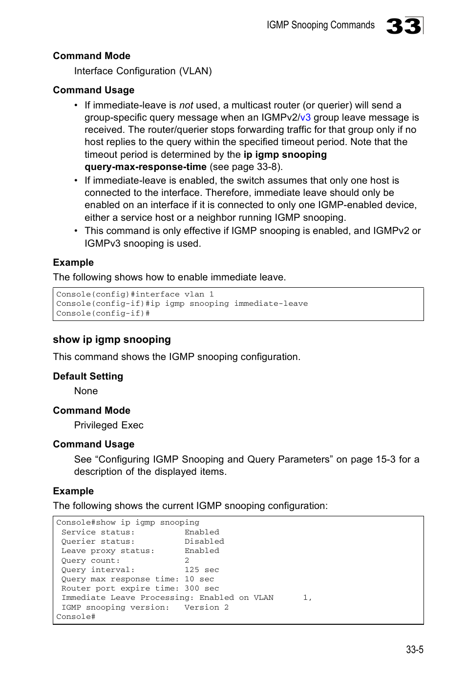 Show ip igmp snooping | Edge Products ES3528-WDM User Manual | Page 509 / 556