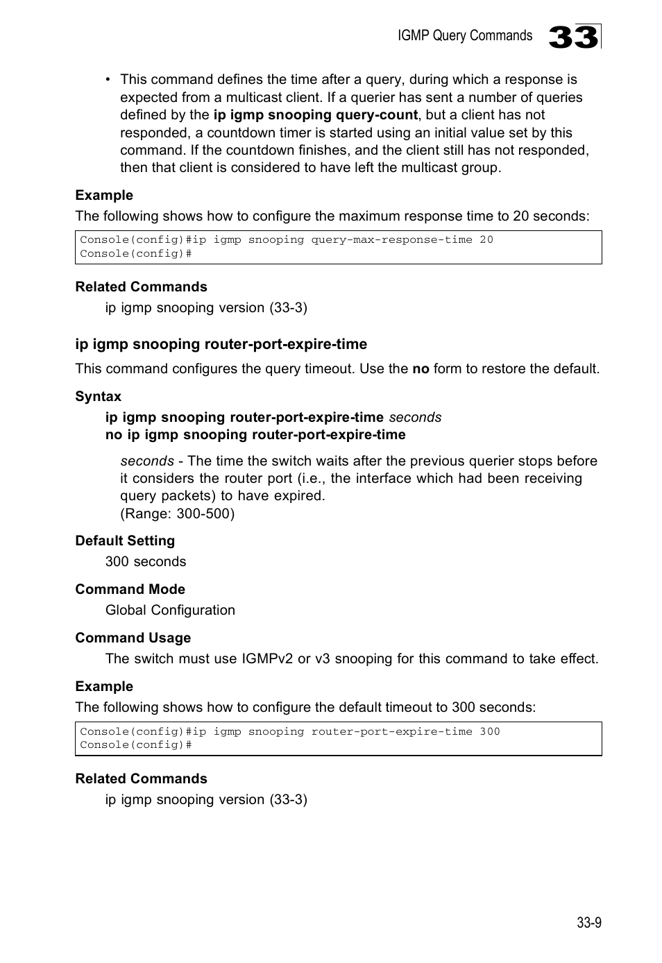Ip igmp snooping router-port-expire-time | Edge Products ES3528-WDM User Manual | Page 513 / 556