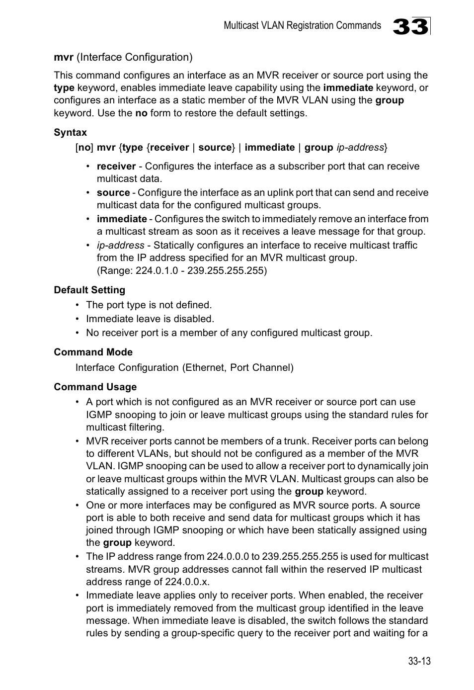Mvr (interface configuration) | Edge Products ES3528-WDM User Manual | Page 517 / 556