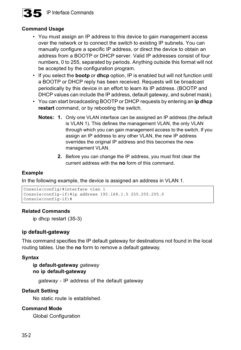 Ip default-gateway | Edge Products ES3528-WDM User Manual | Page 530 / 556