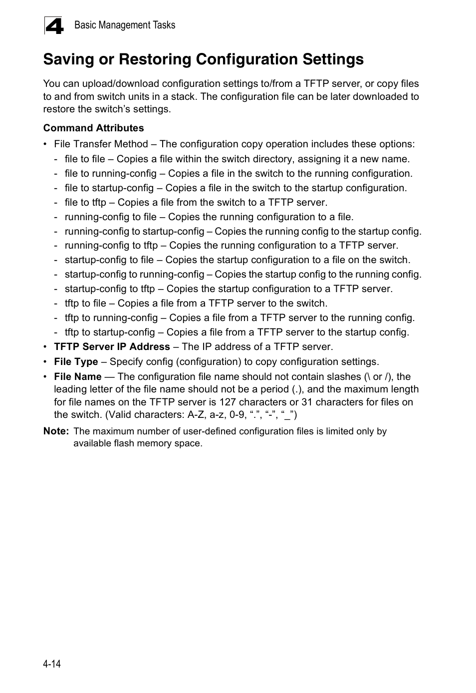 Saving or restoring configuration settings | Edge Products ES3528-WDM User Manual | Page 70 / 556