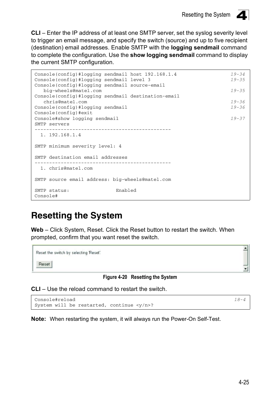 Resetting the system, Figure 4-20 | Edge Products ES3528-WDM User Manual | Page 81 / 556