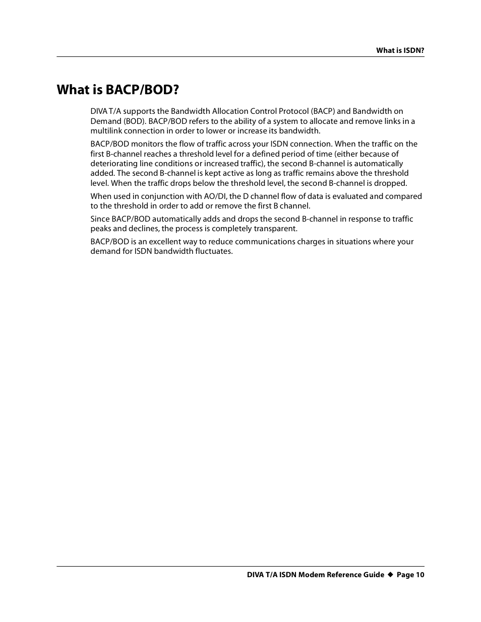 What is bacp/bod | Eicon Networks DIVA T/A ISDN Modem User Manual | Page 10 / 66