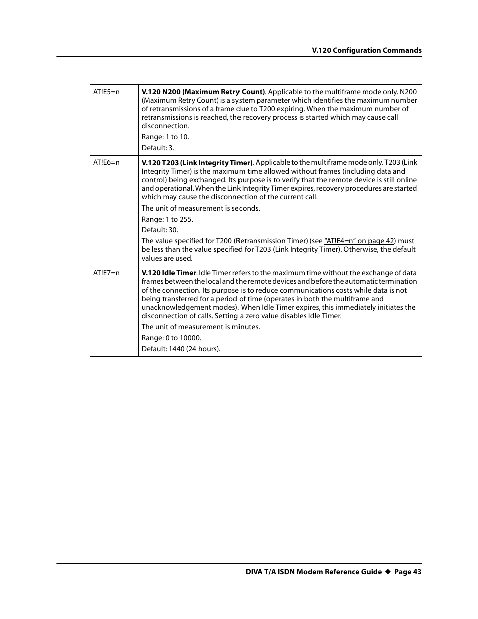 At!e5=n, At!e6=n, At!e7=n | Eicon Networks DIVA T/A ISDN Modem User Manual | Page 43 / 66