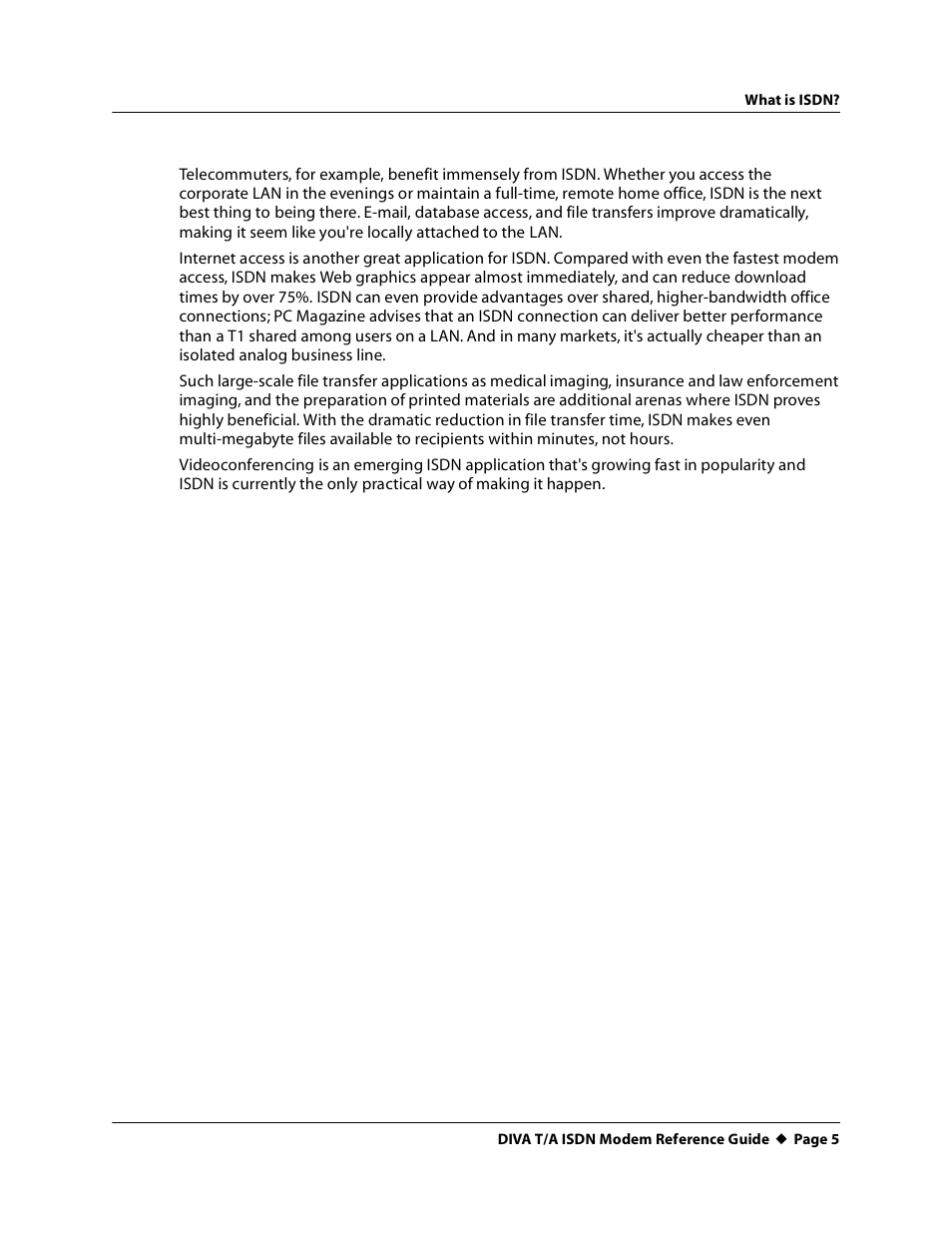 Eicon Networks DIVA T/A ISDN Modem User Manual | Page 5 / 66