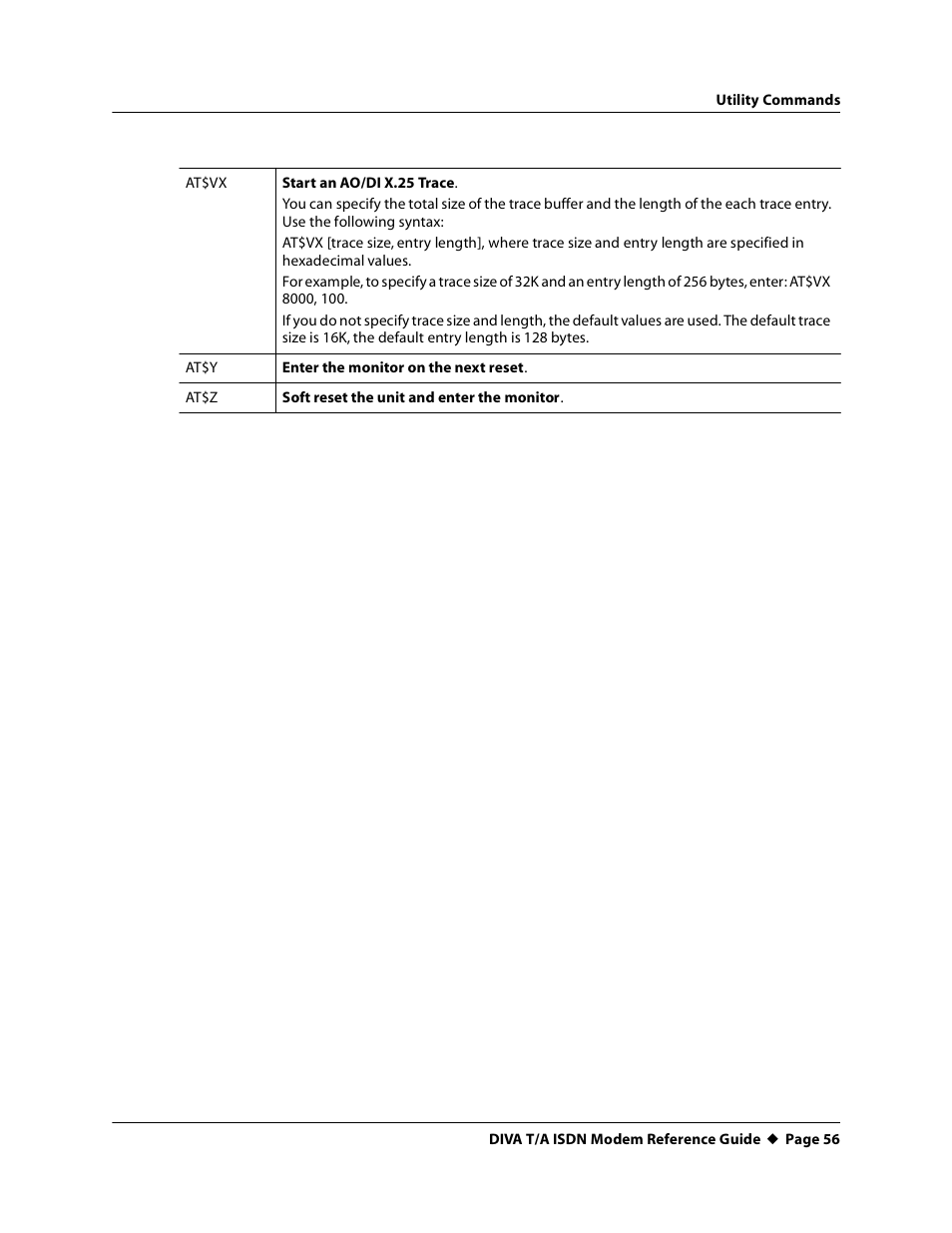At$vx, At$y, At$z | Eicon Networks DIVA T/A ISDN Modem User Manual | Page 56 / 66