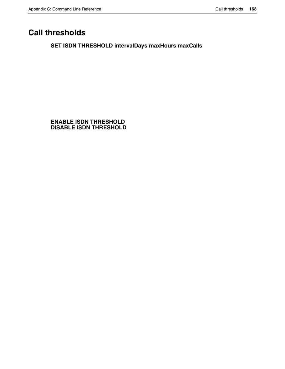 Call thresholds | Eicon Networks DIVA LAN ISDN User Manual | Page 168 / 213