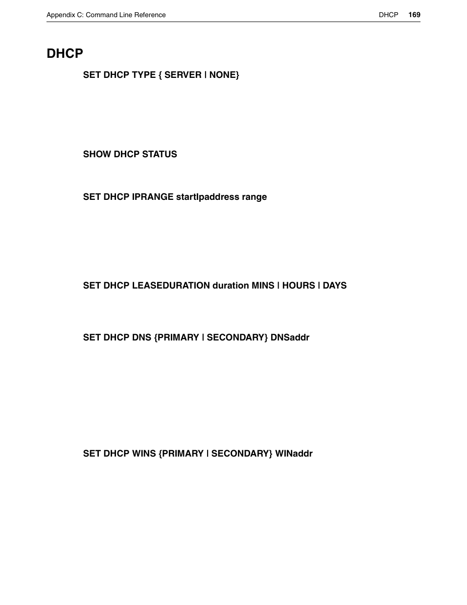 Dhcp | Eicon Networks DIVA LAN ISDN User Manual | Page 169 / 213