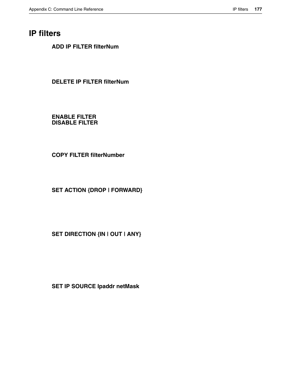 Ip filters | Eicon Networks DIVA LAN ISDN User Manual | Page 177 / 213