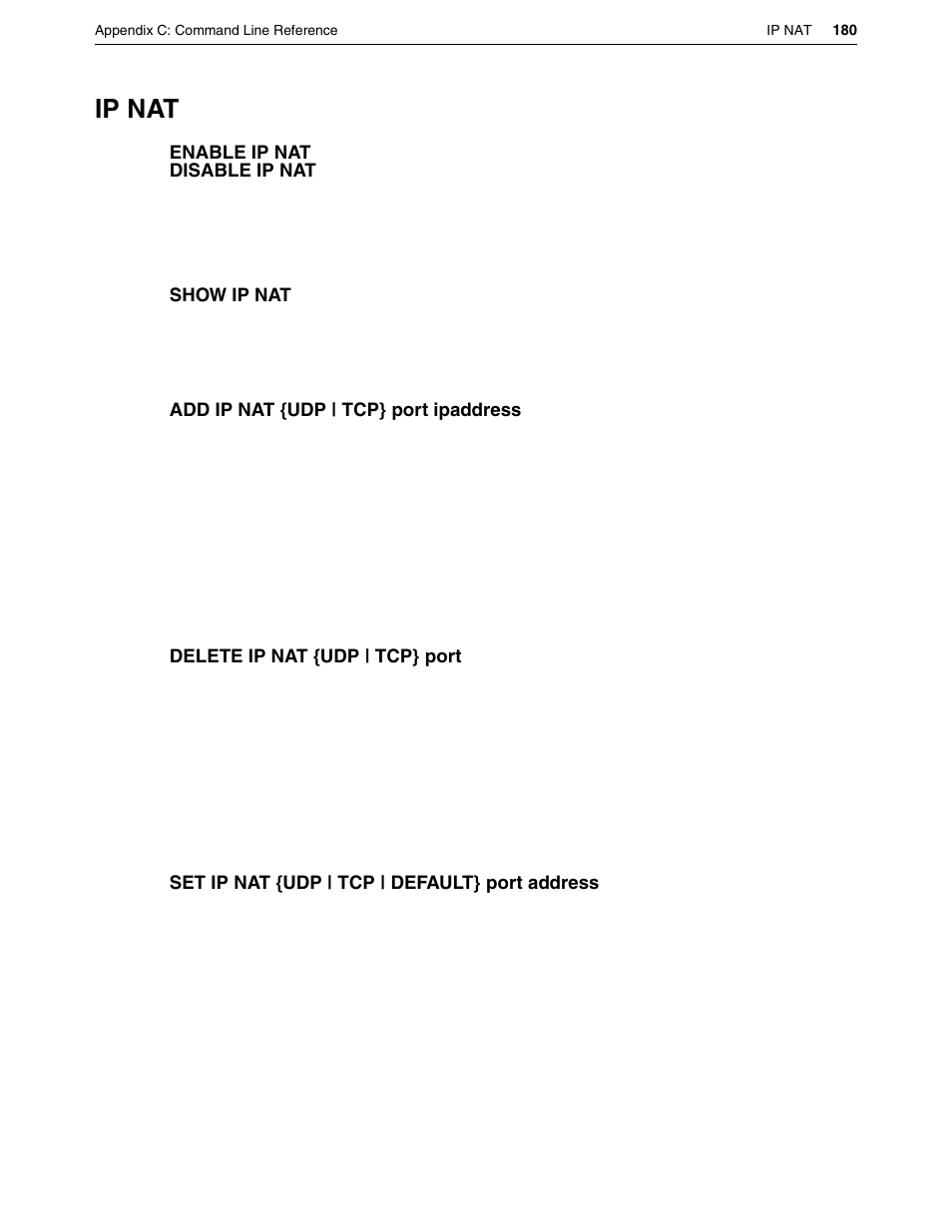 Ip nat | Eicon Networks DIVA LAN ISDN User Manual | Page 180 / 213