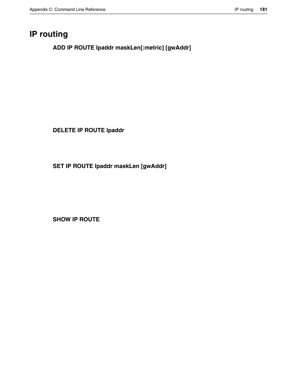 Ip routing | Eicon Networks DIVA LAN ISDN User Manual | Page 181 / 213