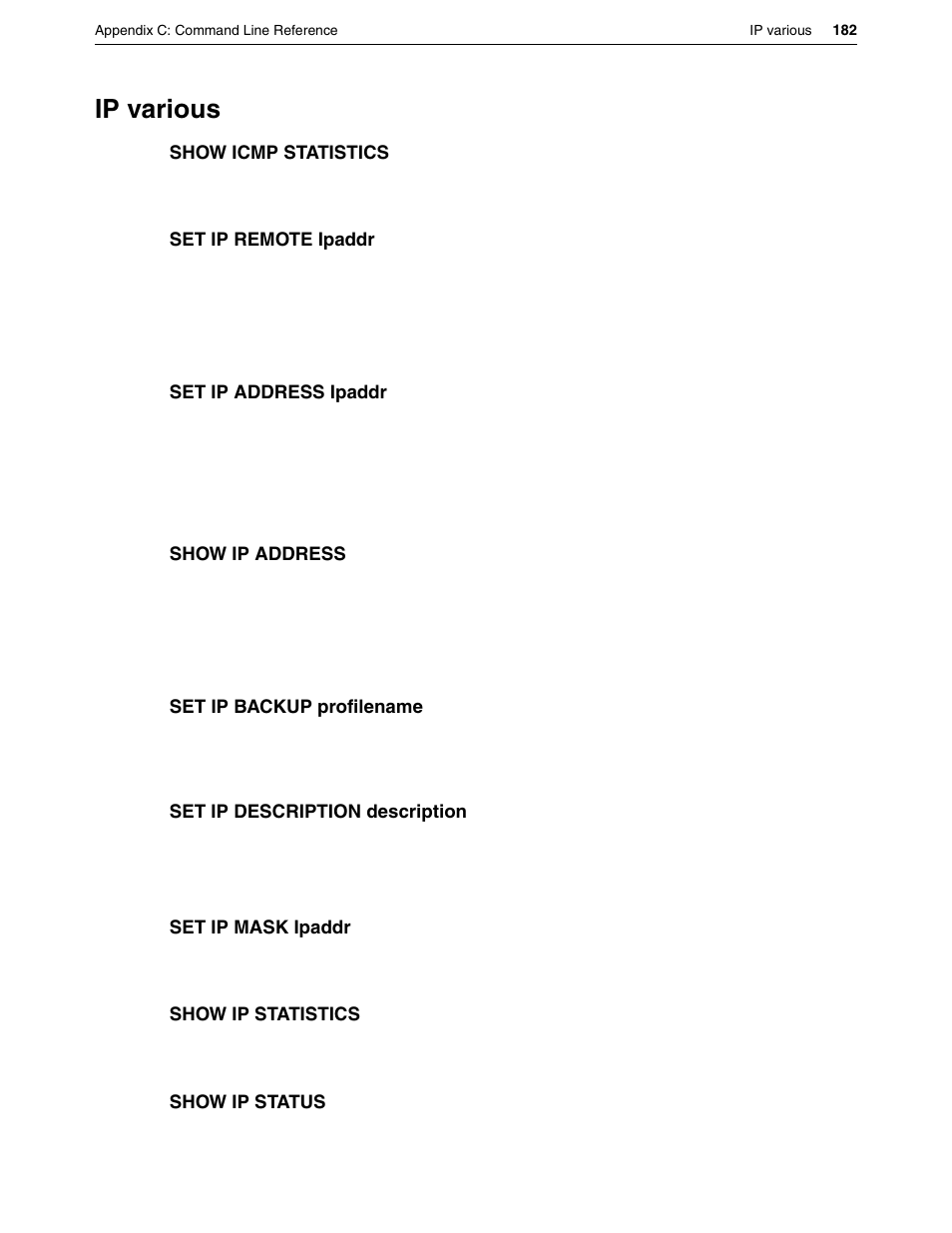 Ip various | Eicon Networks DIVA LAN ISDN User Manual | Page 182 / 213