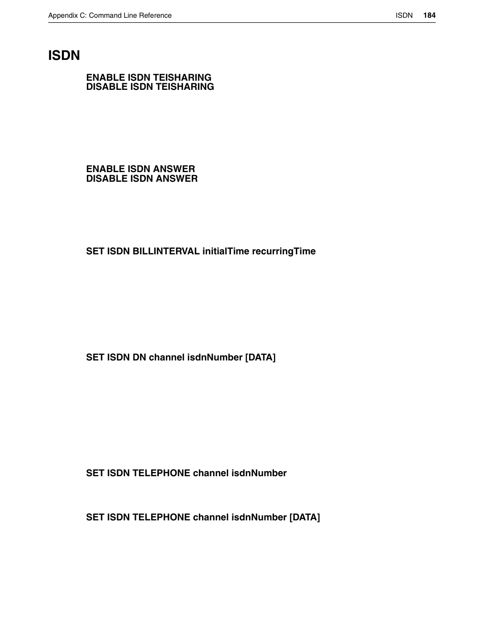 Isdn | Eicon Networks DIVA LAN ISDN User Manual | Page 184 / 213