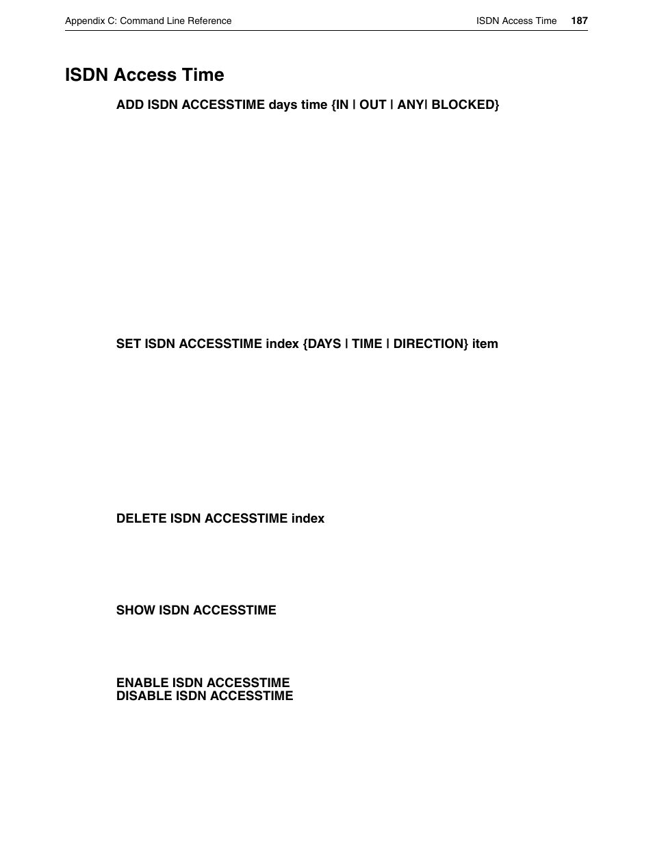 Isdn access time | Eicon Networks DIVA LAN ISDN User Manual | Page 187 / 213