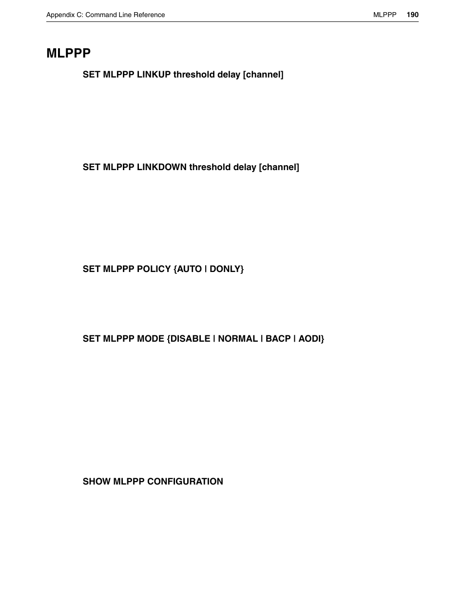 Mlppp | Eicon Networks DIVA LAN ISDN User Manual | Page 190 / 213
