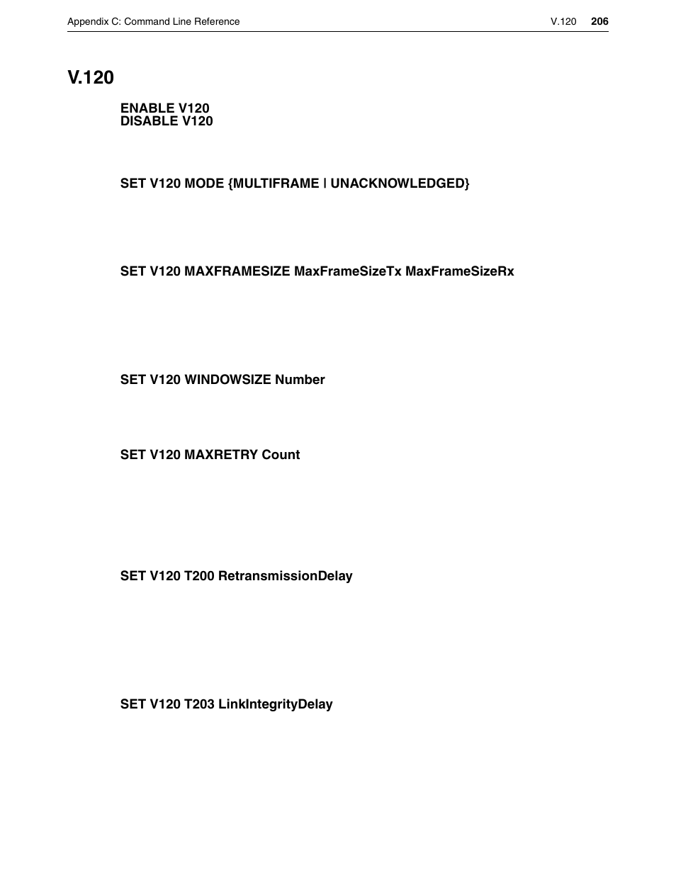 V.120 | Eicon Networks DIVA LAN ISDN User Manual | Page 206 / 213