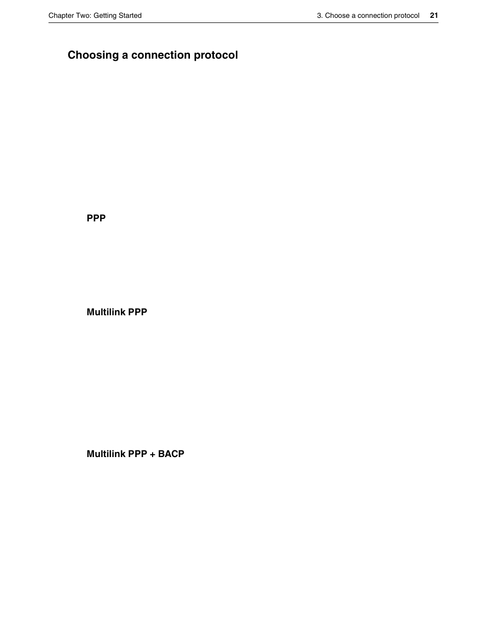 Choosing a connection protocol | Eicon Networks DIVA LAN ISDN User Manual | Page 21 / 213