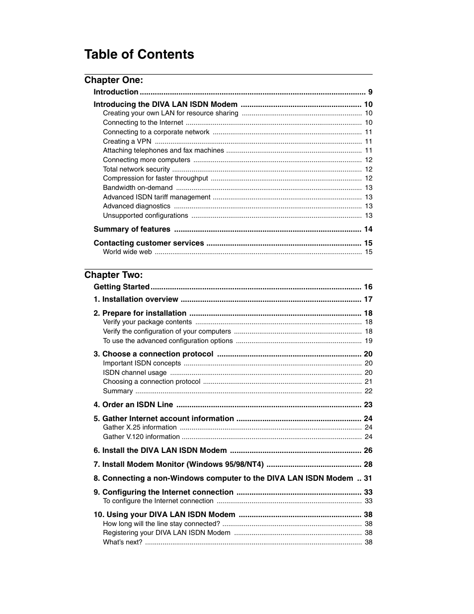 Eicon Networks DIVA LAN ISDN User Manual | Page 3 / 213