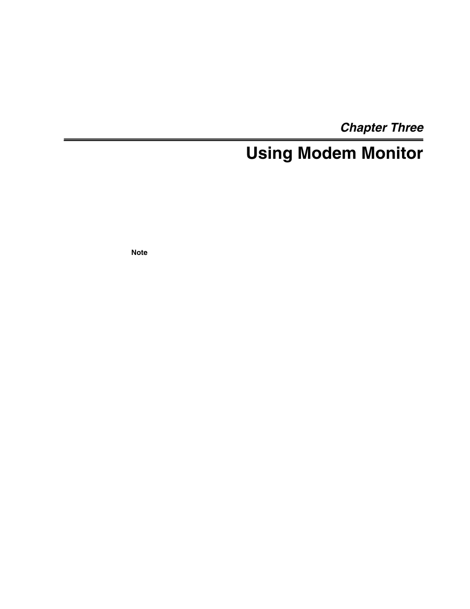 Chapter three, Using modem monitor | Eicon Networks DIVA LAN ISDN User Manual | Page 39 / 213