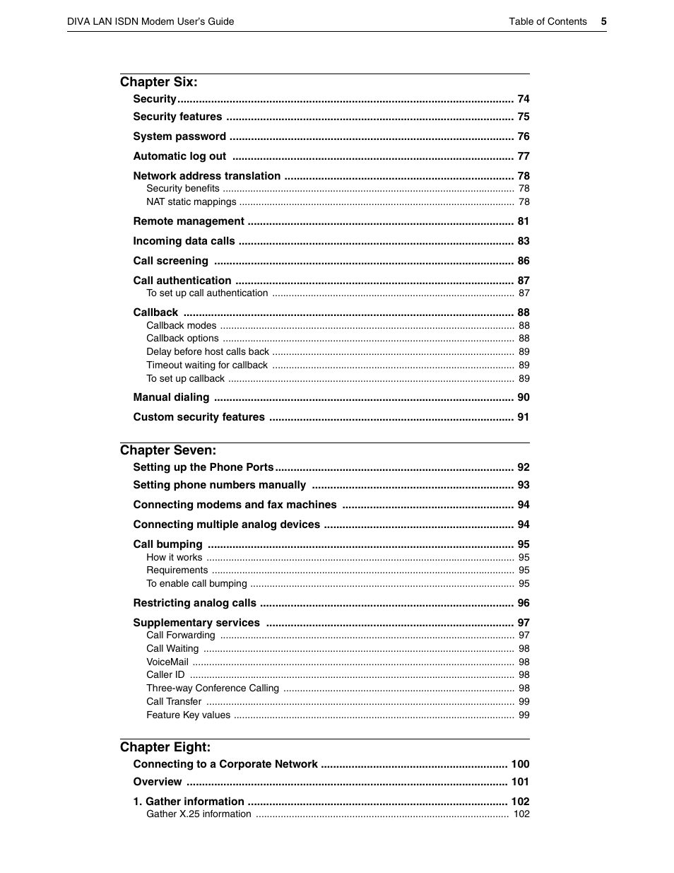 Eicon Networks DIVA LAN ISDN User Manual | Page 5 / 213