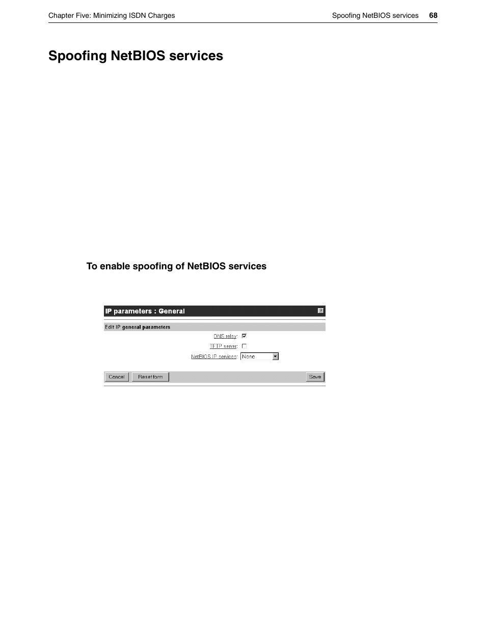 Spoofing netbios services | Eicon Networks DIVA LAN ISDN User Manual | Page 68 / 213