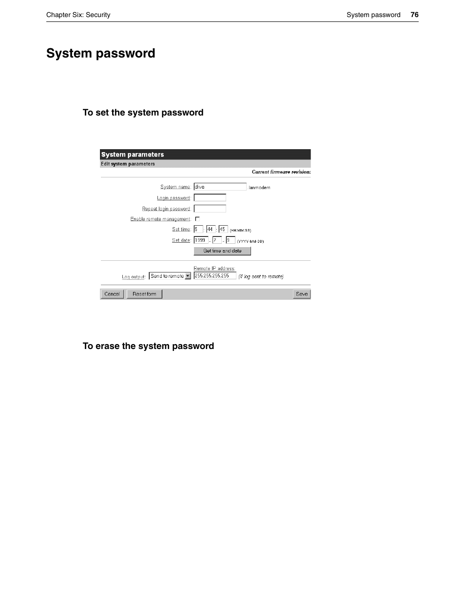System password | Eicon Networks DIVA LAN ISDN User Manual | Page 76 / 213