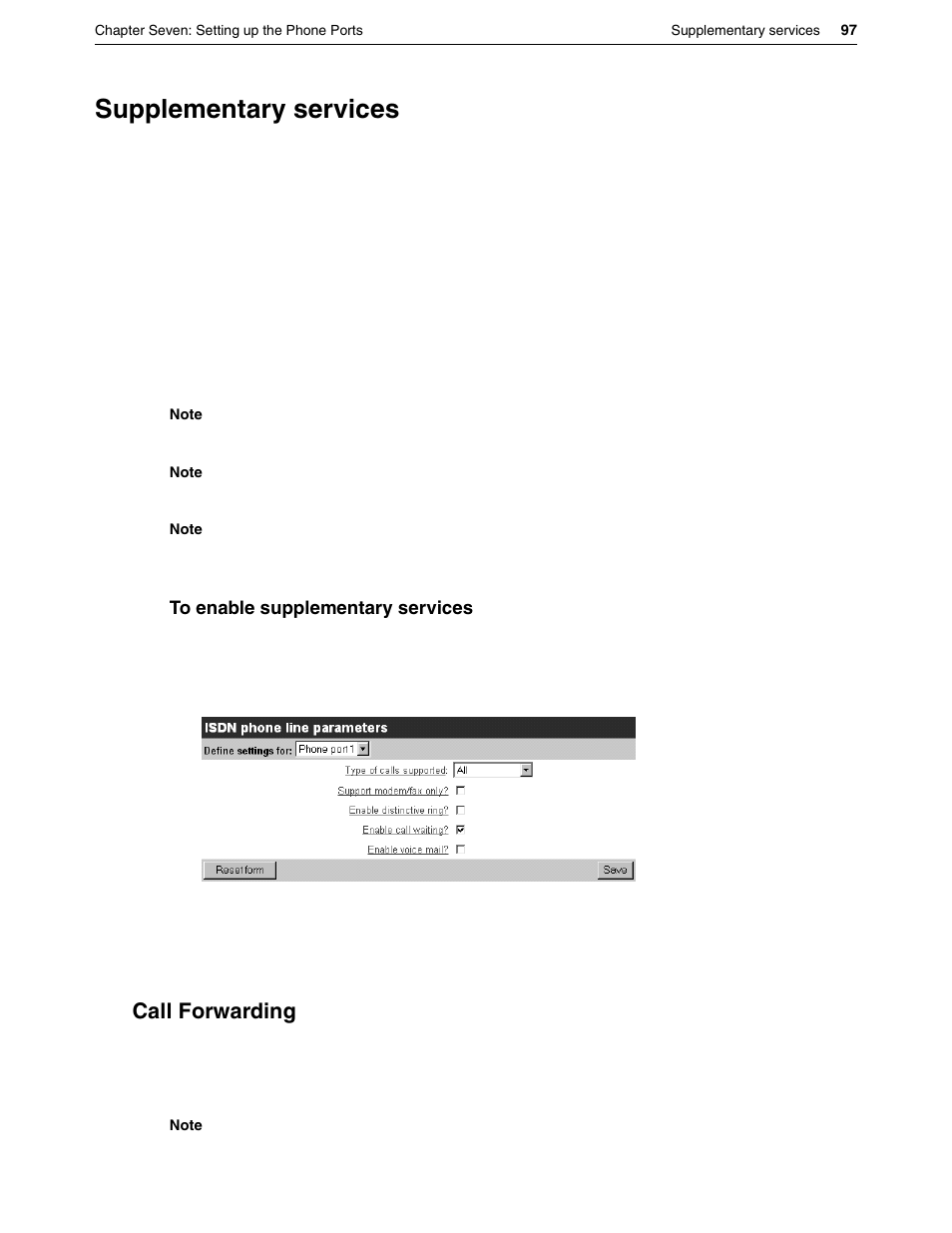 Supplementary services, Call forwarding | Eicon Networks DIVA LAN ISDN User Manual | Page 97 / 213