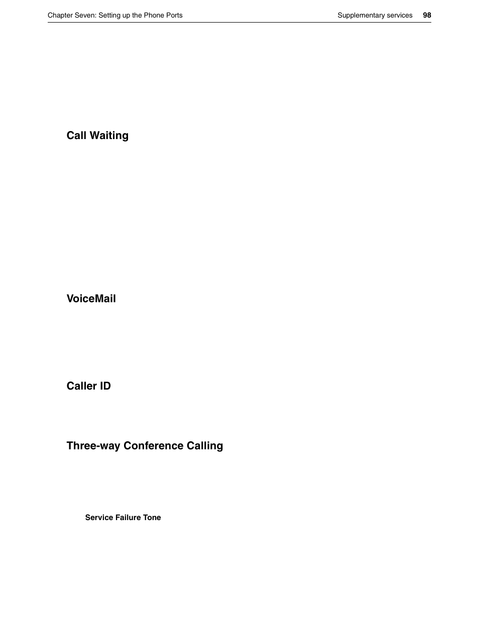 Call waiting, Voicemail, Caller id | Three-way conference calling | Eicon Networks DIVA LAN ISDN User Manual | Page 98 / 213