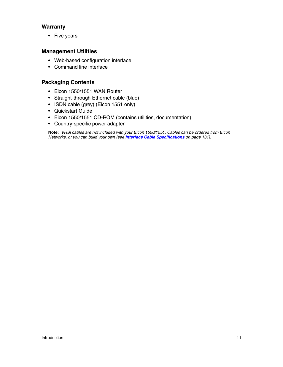 Eicon Networks 1550 User Manual | Page 11 / 157