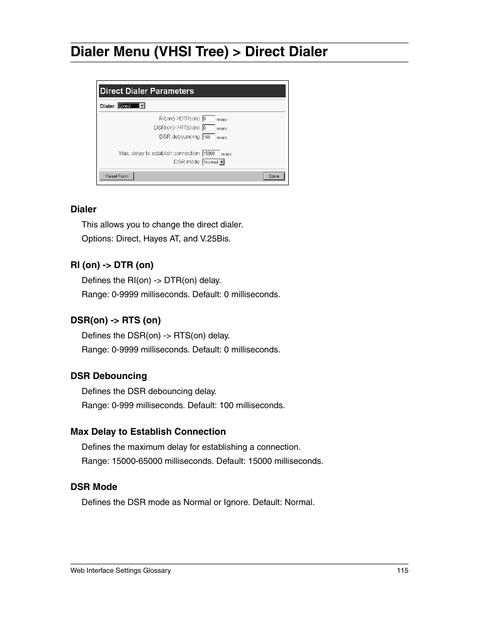 Dialer menu (vhsi tree) > direct dialer | Eicon Networks 1550 User Manual | Page 115 / 157