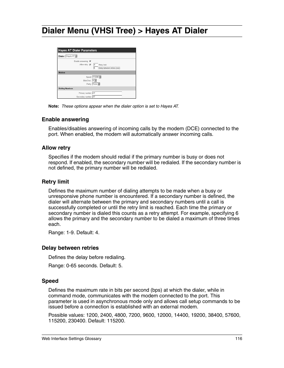 Dialer menu (vhsi tree) > hayes at dialer | Eicon Networks 1550 User Manual | Page 116 / 157